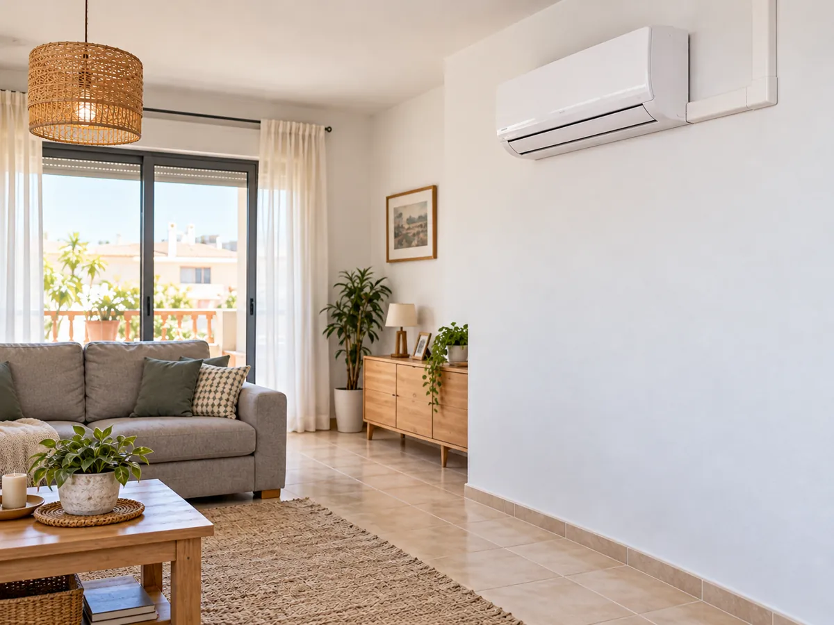 Completed air conditioning installation, synthetic example
